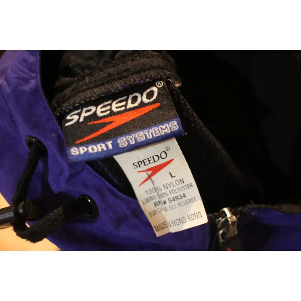 Vintage Speedo Sport Systems Anorak Jacket Men’s L Purple Yellow Nylon Pullover